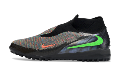 Nike Phantom 6 Elite High TF Football Shoes - Black/Neon Green/Coral Orange