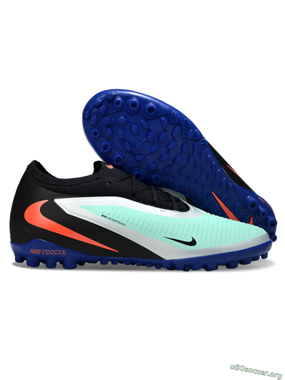Nike Phantom 6 Low Elite TF Football Shoes - Aqua/Coral Blue/Slate Black 2