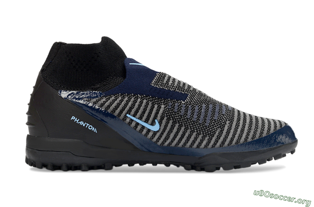 Nike Phantom 6 Elite TF Football Shoes - Black/Navy Blue/Sky Blue 7