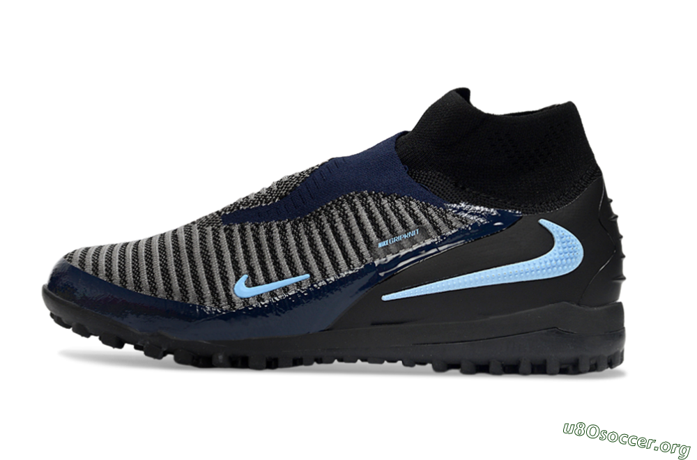 Nike Phantom 6 Elite TF Football Shoes - Black/Navy Blue/Sky Blue 3