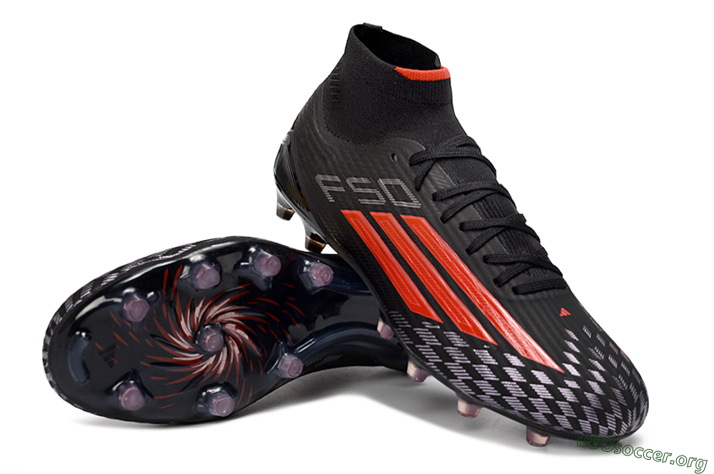 Adidas F50 Pro Mid FG Football Boots - Black/Scarlet Red/Graphite Black 0
