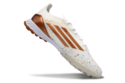 Adidas F50 Pro TF Football Shoes - White/Copper Gold/White