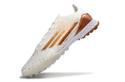 Adidas F50 Pro TF Football Shoes - White/Copper Gold/White