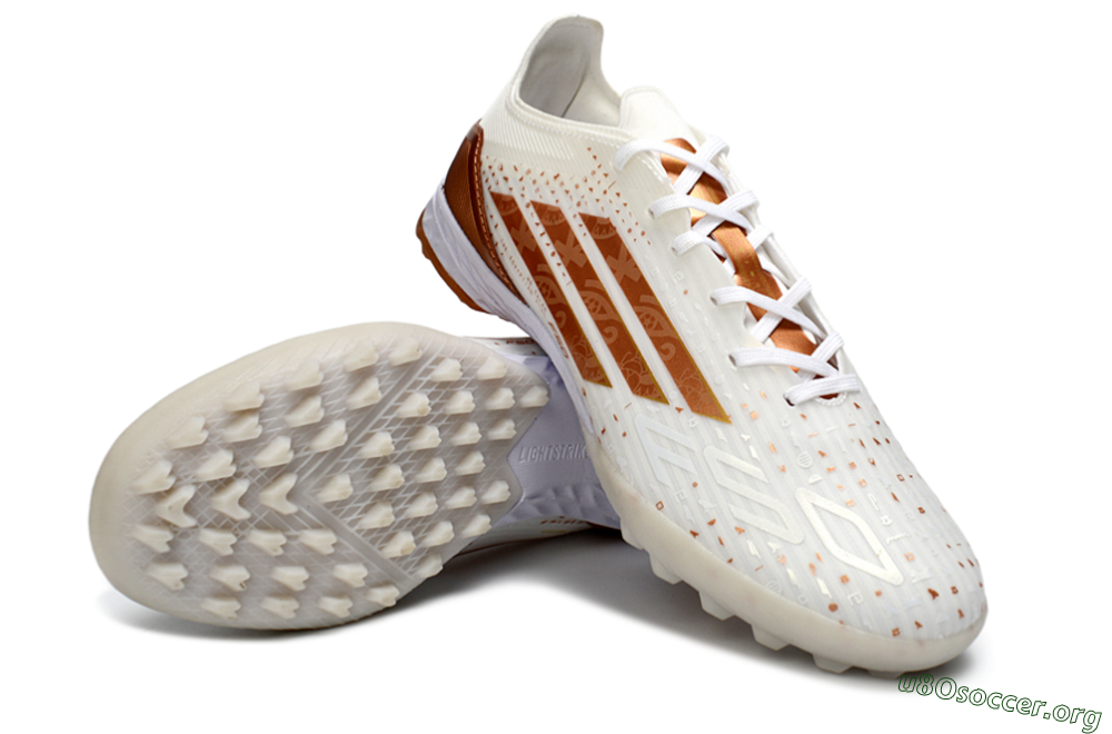 Adidas F50 Pro TF Football Shoes - White/Copper Gold/White 0