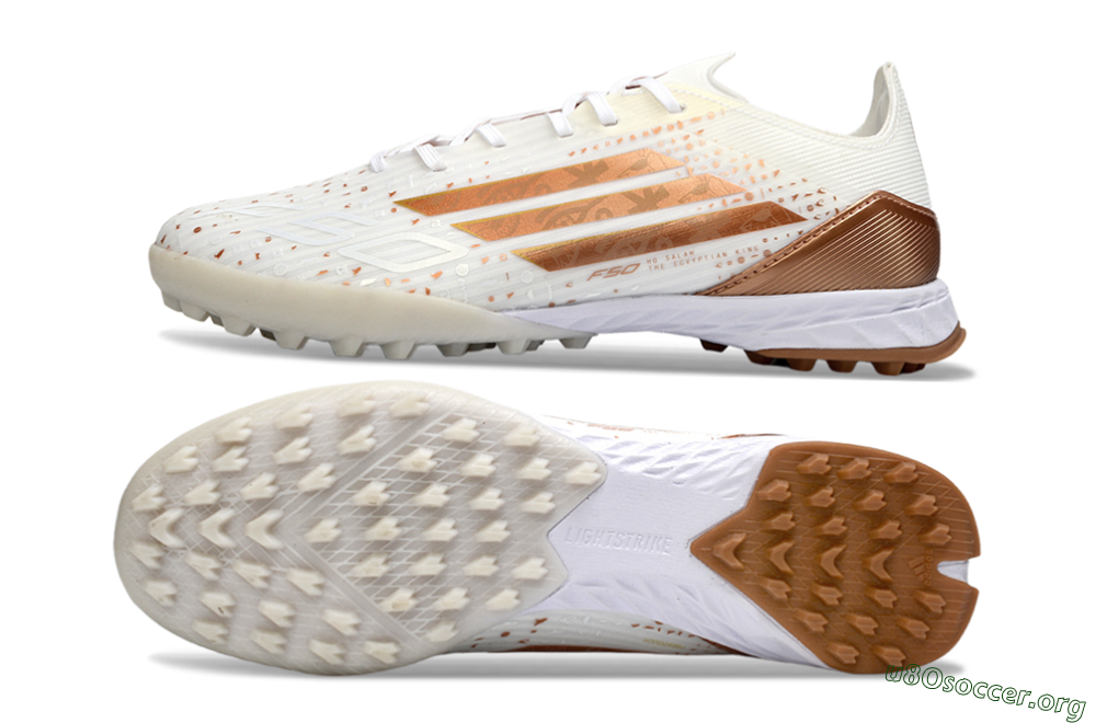 Adidas F50 Pro TF Football Shoes - White/Copper Gold/White 1