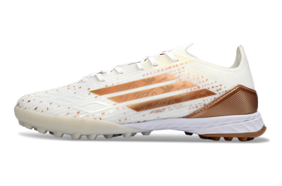 Adidas F50 Pro TF Football Shoes - White/Copper Gold/White