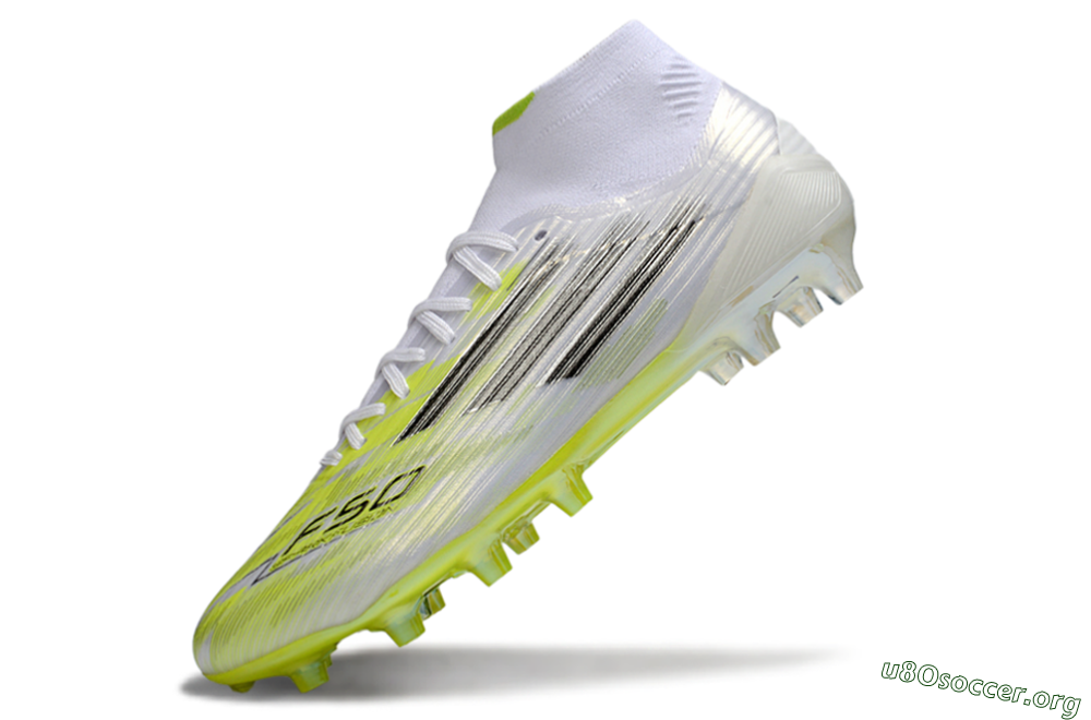 Adidas F50 Pro Mid FG Football Boots - Yellow/Vibrant Lime/Sleek White 5