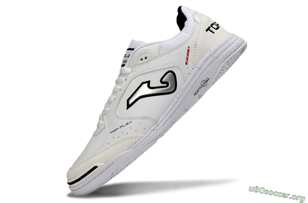 Joma Top Flex IC Football Shoes - White/Black/Gray 5