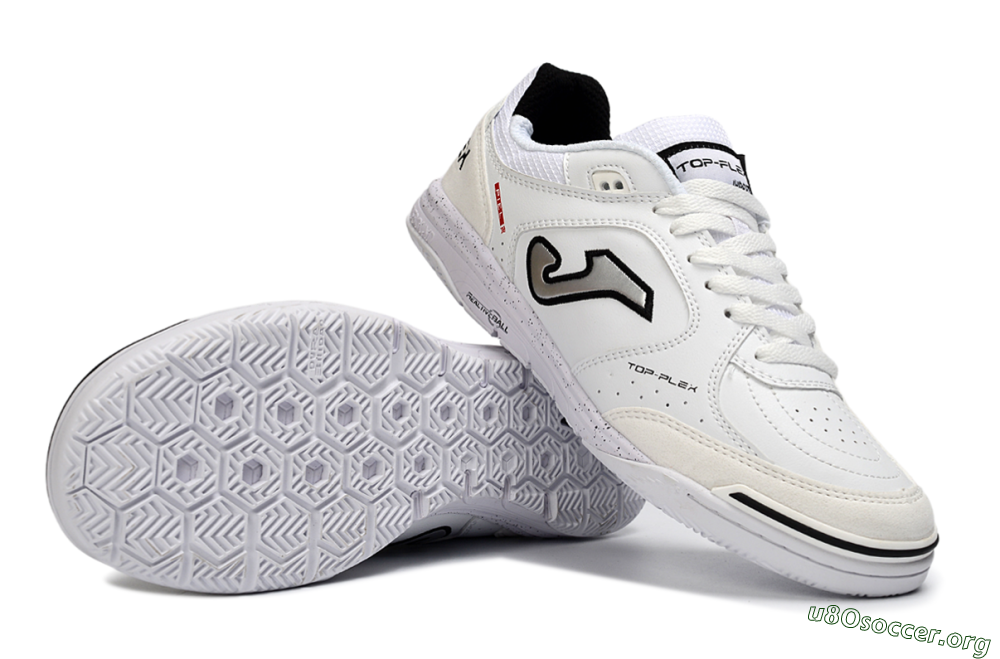 Joma Top Flex IC Football Shoes - White/Black/Gray 1