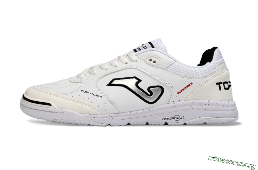 Joma Top Flex IC Football Shoes - White/Black/Gray 3