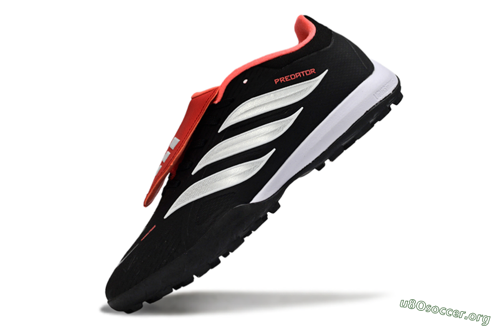 Adidas Predator 25 Elite Fold-Over Tongue TF Football Shoes - Black/Fiery Red/White 5