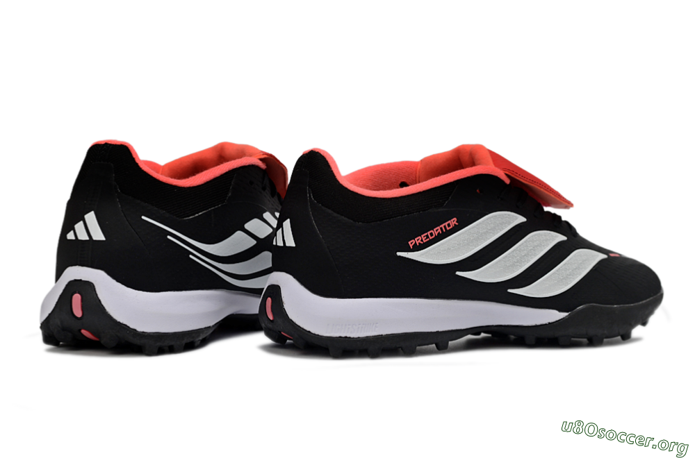 Adidas Predator 25 Elite Fold-Over Tongue TF Football Shoes - Black/Fiery Red/White 6
