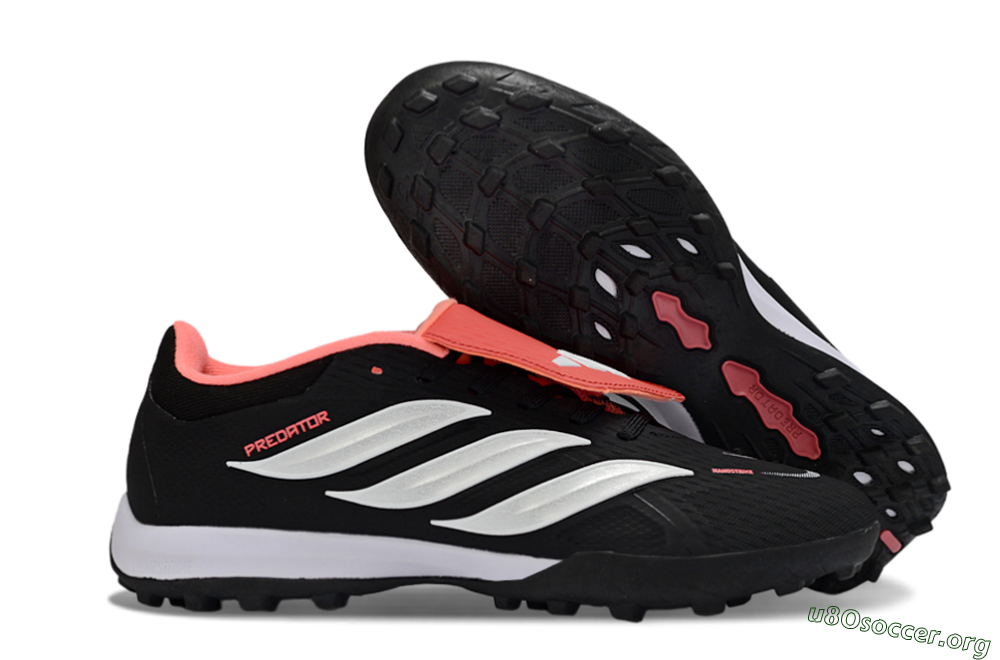 Adidas Predator 25 Elite Fold-Over Tongue TF Football Shoes - Black/Fiery Red/White 2