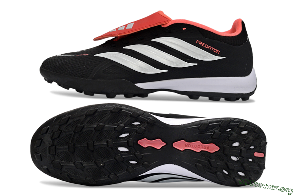 Adidas Predator 25 Elite Fold-Over Tongue TF Football Shoes - Black/Fiery Red/White 1