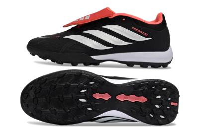 Adidas Predator 25 Elite Fold-Over Tongue TF Football Shoes - Black/Fiery Red/White