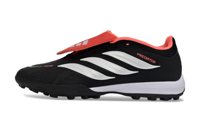 Adidas Predator 25 Elite Fold-Over Tongue TF Football Shoes - Black/Fiery Red/White