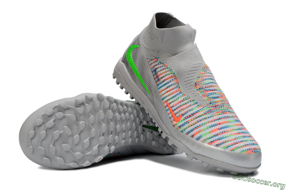 Nike Phantom 6 Elite TF Football Shoes - Grey/Electric Green/Pink Sport 0