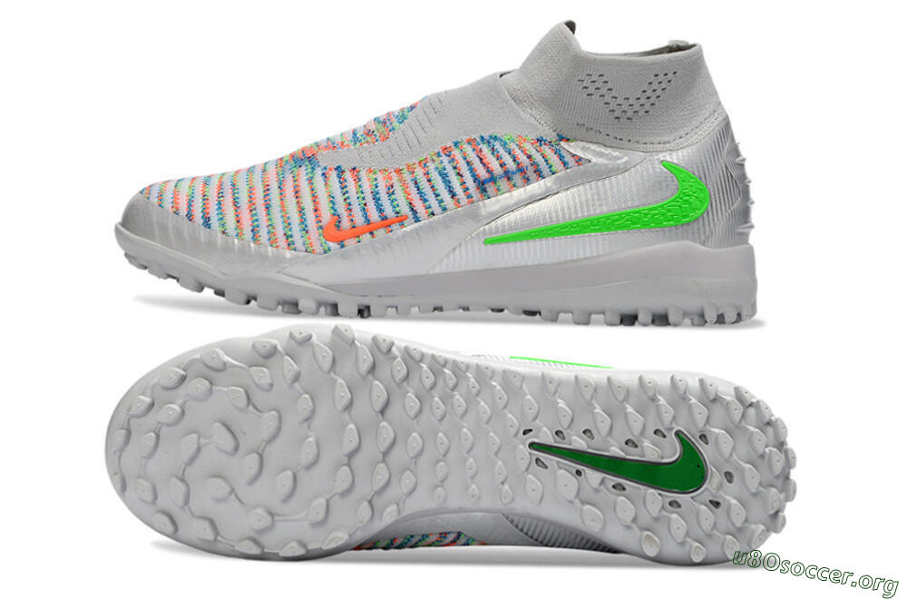 Nike Phantom 6 Elite TF Football Shoes - Grey/Electric Green/Pink Sport 1