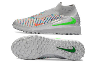Nike Phantom 6 Elite TF Football Shoes - Grey/Electric Green/Pink Sport
