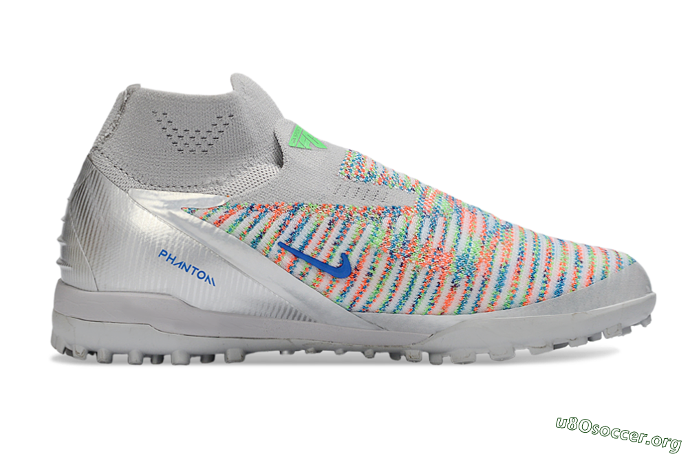 Nike Phantom 6 Elite TF Football Shoes - Grey/Electric Green/Pink Sport 7