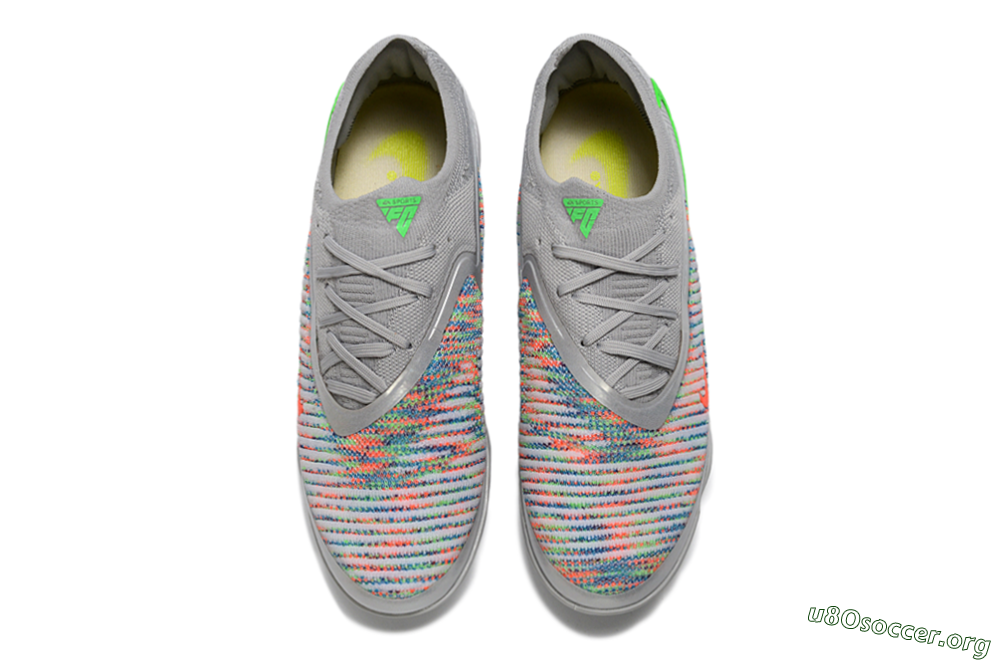 Nike Phantom 6 Low Elite TF Football Shoes - Grey/Electric Green/Coral Orange 4