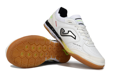 Joma Top Flex IC Football Shoes - White/Black/Neon Green