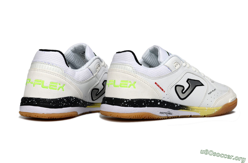 Joma Top Flex IC Football Shoes - White/Black/Neon Green 6