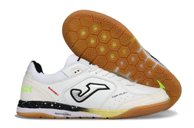 Joma Top Flex IC Football Shoes - White/Black/Neon Green