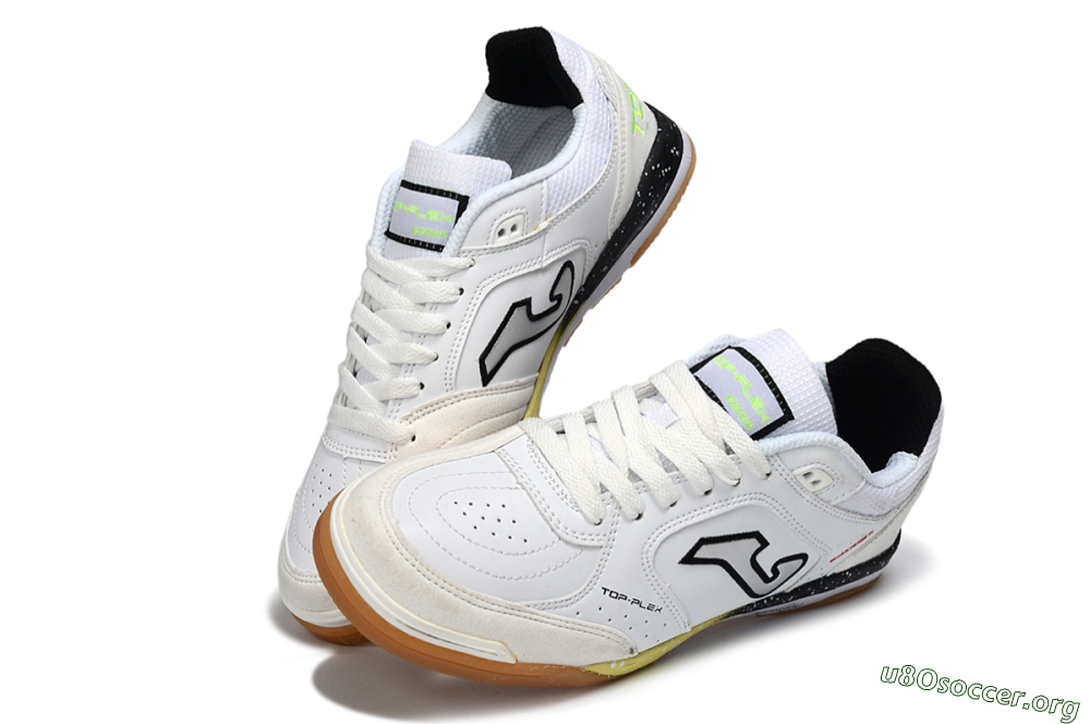 Joma Top Flex IC Football Shoes - White/Black/Neon Green 0