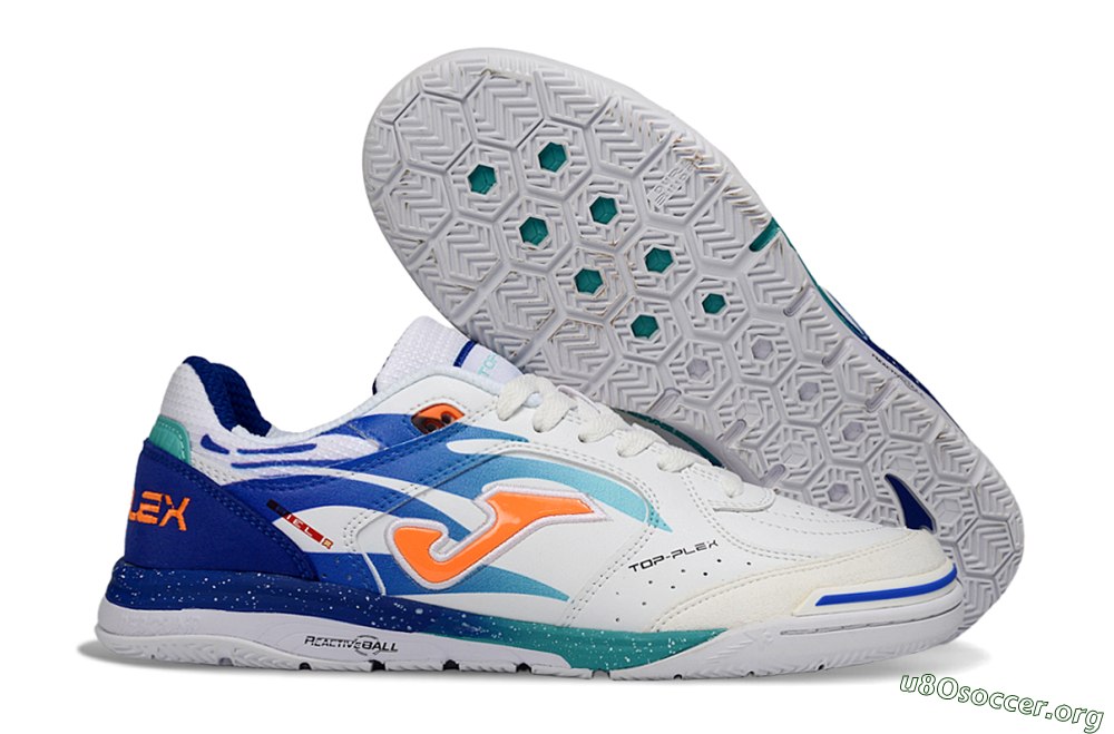 Joma Top Flex IC Football Shoes - Blue/Ocean Blue/Splashing Coral 2