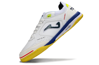 Joma Top Flex IC Football Shoes - White/Bright Yellow/Royal Blue