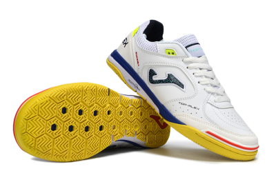 Joma Top Flex IC Football Shoes - White/Bright Yellow/Royal Blue