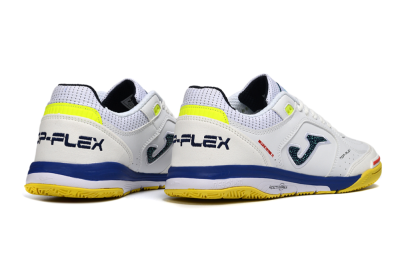 Joma Top Flex IC Football Shoes - White/Bright Yellow/Royal Blue