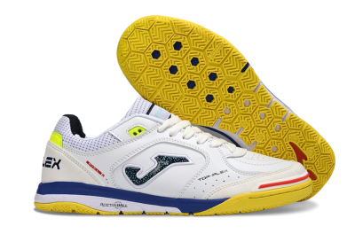 Joma Top Flex IC Football Shoes - White/Bright Yellow/Royal Blue