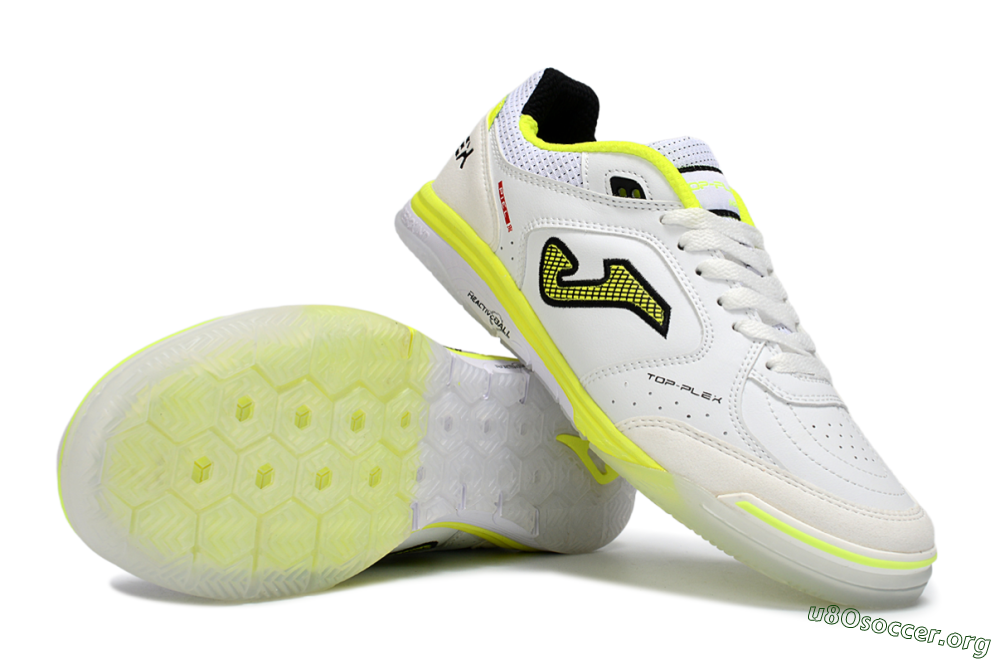 Joma Top Flex IC Football Shoes - White/Neon Yellow/Black 1
