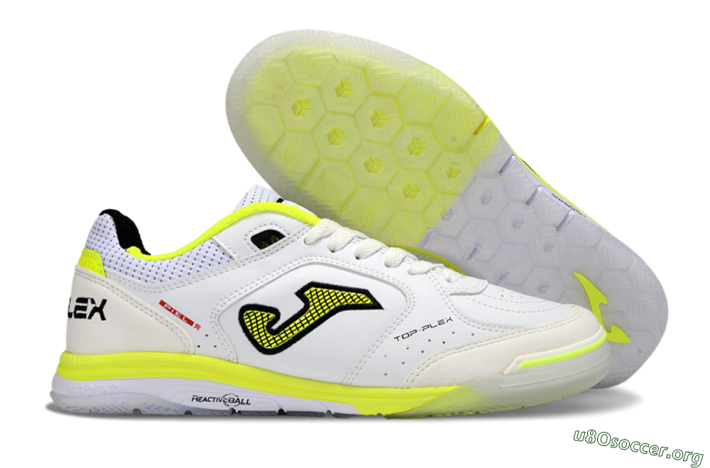 Joma Top Flex IC Football Shoes - White/Neon Yellow/Black 2