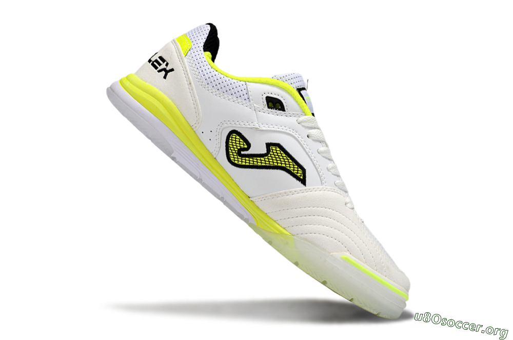 Joma Top Flex IC Football Shoes - White/Neon Yellow/Black 4