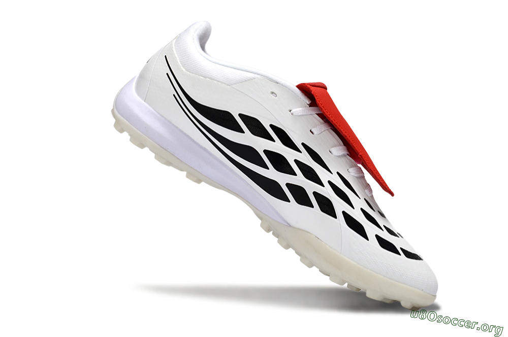 Adidas Predator 26 Elite Fold-Over Tongue TF Football Shoes - White/Crimson Red/Black 4