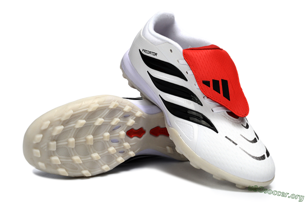 Adidas Predator 26 Elite Fold-Over Tongue TF Football Shoes - White/Crimson Red/Black 0