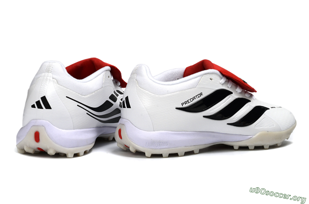 Adidas Predator 26 Elite Fold-Over Tongue TF Football Shoes - White/Crimson Red/Black 6