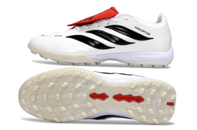 Adidas Predator 26 Elite Fold-Over Tongue TF Football Shoes - White/Crimson Red/Black