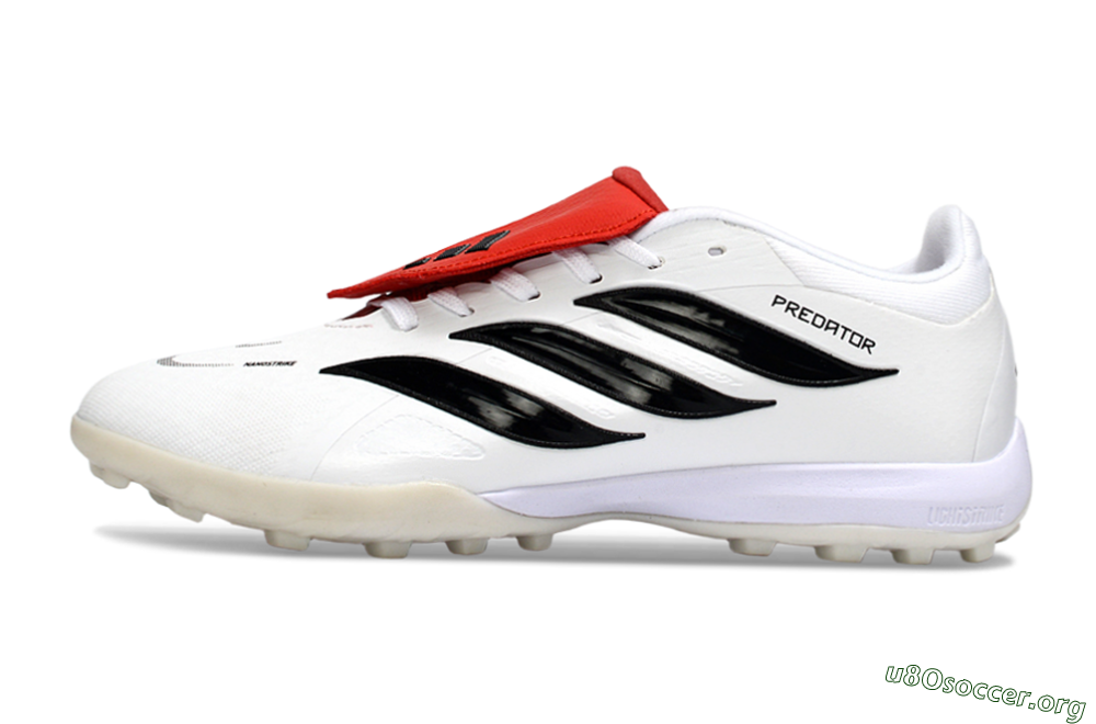 Adidas Predator 26 Elite Fold-Over Tongue TF Football Shoes - White/Crimson Red/Black 3