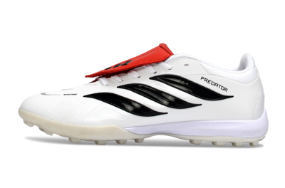 Adidas Predator 26 Elite Fold-Over Tongue TF Football Shoes - White/Crimson Red/Black