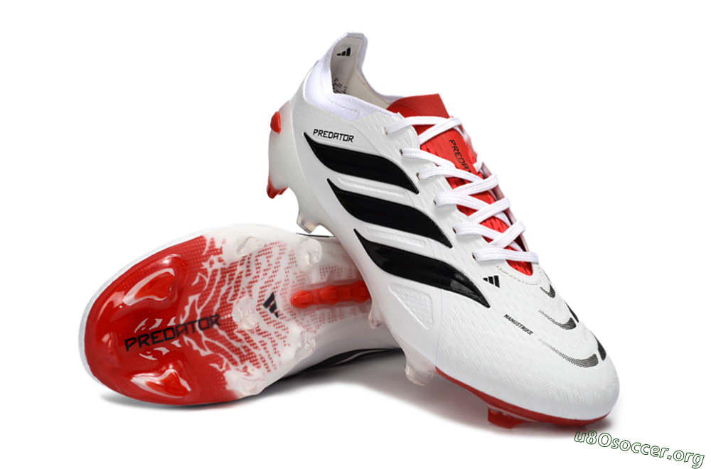 Adidas Predator 26 Elite FG Football Boots - White/Crimson/Black 0