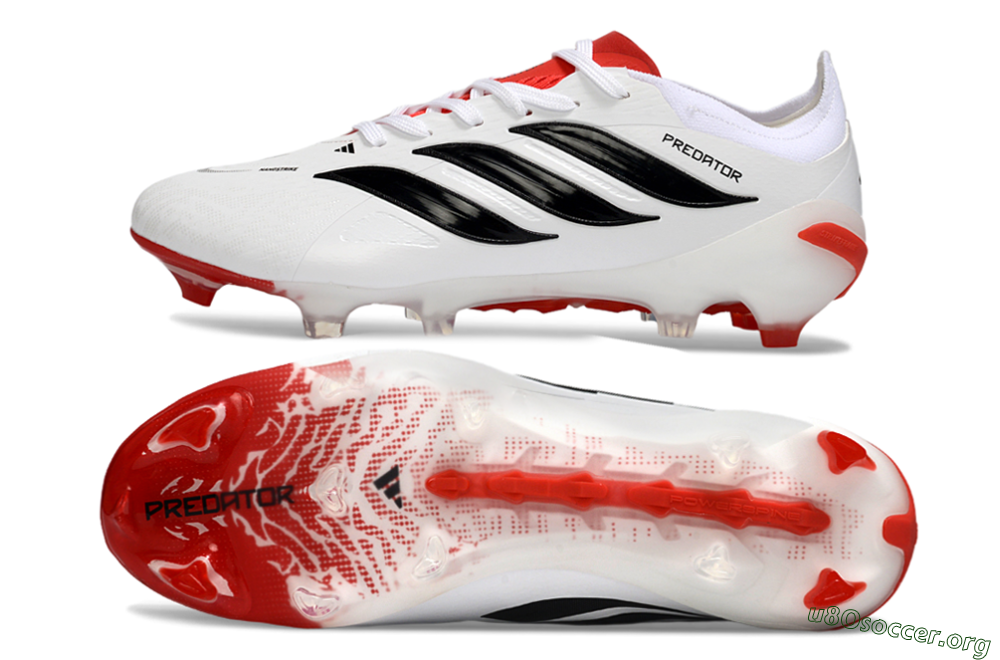 Adidas Predator 26 Elite FG Football Boots - White/Crimson/Black 1