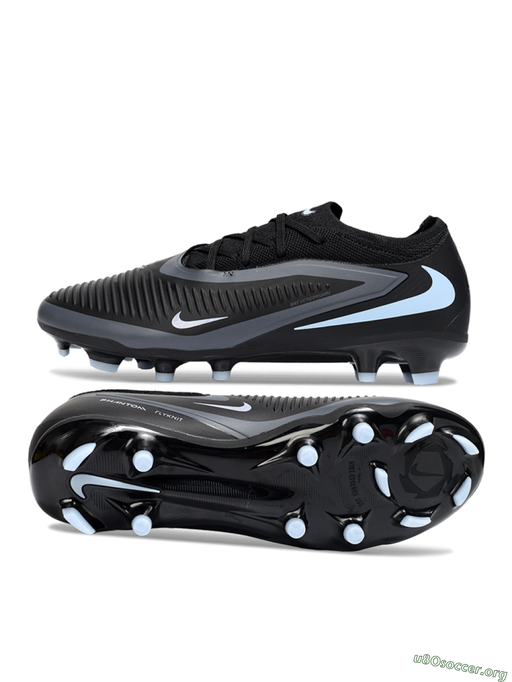Nike Phantom 6 Low Elite FG Football Boots - Black/Slate Gray/Icy Blue 1