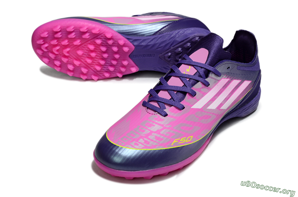 Adidas F50 Pro TF Football Shoes - Purple/Bright Pink/Neon Yellow 0