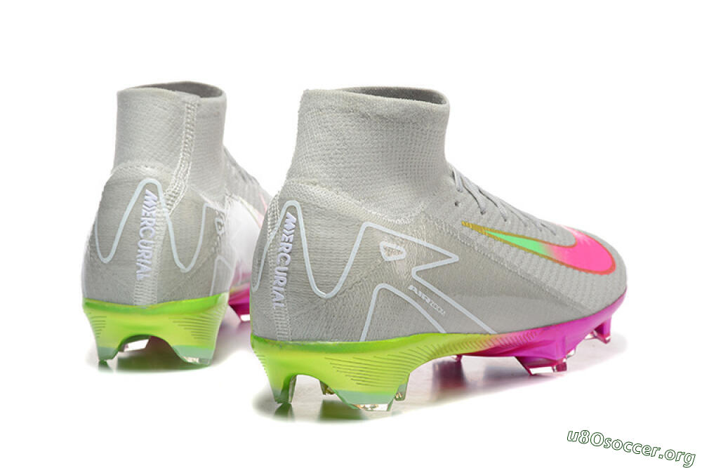 Nike Air Zoom Mercurial Superfly 10 Elite FG Football Boots - Gray/Neon Pink/Neon Green 5
