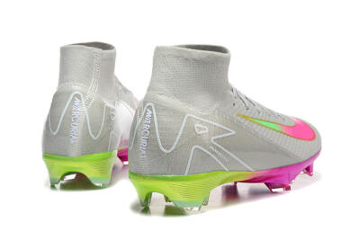 Nike Air Zoom Mercurial Superfly 10 Elite FG Football Boots - Gray/Neon Pink/Neon Green