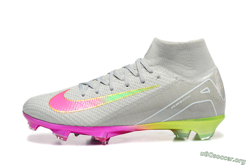Nike Air Zoom Mercurial Superfly 10 Elite FG Football Boots - Gray/Neon Pink/Neon Green 3